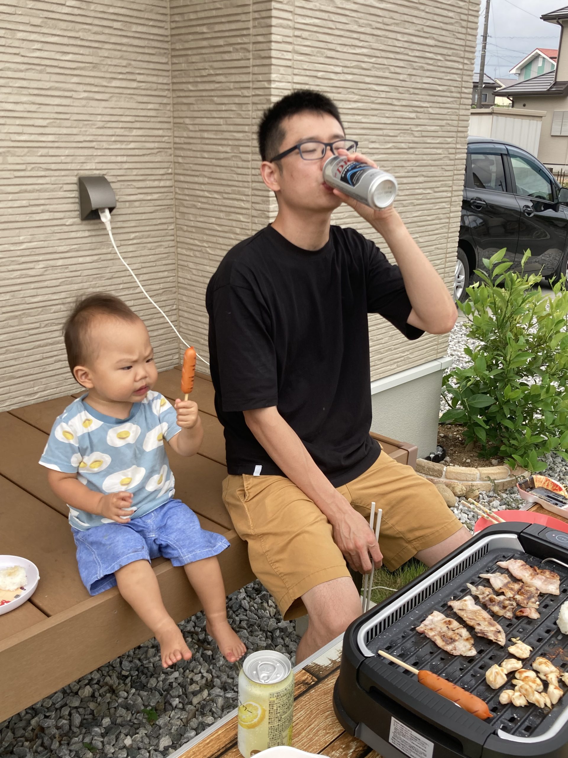 お庭でＢＢＱ